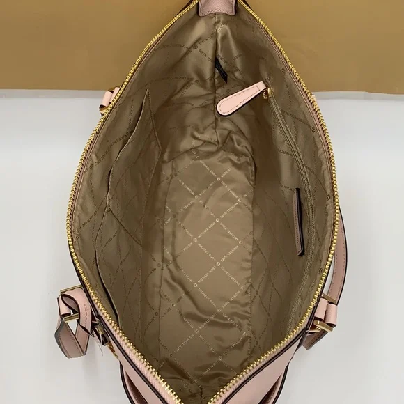 MICHAEL KORS CHARLOTTE LARGE TOP ZIP POWDER BLUSH - Picture 9 of 16